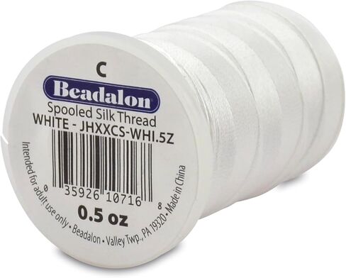 Beadalon White Silk Thread Size E .013 Inches in Saudi Arabia