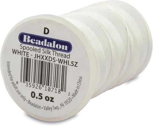Beadalon White Silk Thread Size E .013 Inches in Saudi Arabia