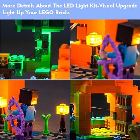 مجموعة مصابيح LED من لوكولي لليغو ذا اكسولوتل هاوس 21247، مجموعة اضاءة ماين كرافت متوافقة مع ليغو 21247 (بدون موديل ليغو)، مصابيح ديكور يمكنك تركيبها بنفسك لمكعبات بناء ليغو in Kuwait