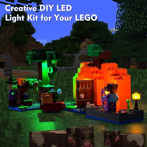 مجموعة مصابيح LED من لوكولي لليغو ذا اكسولوتل هاوس 21247، مجموعة اضاءة ماين كرافت متوافقة مع ليغو 21247 (بدون موديل ليغو)، مصابيح ديكور يمكنك تركيبها بنفسك لمكعبات بناء ليغو in Kuwait