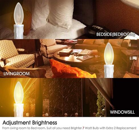 Dimmable Window Candle Electric with Multi Timer IR Controller, Metal Base Christmas Window Candles UL Listed 3 Pack with 2 Extra Replacement Bulb (Brass) in Saudi Arabia