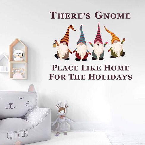 Christmas Gnomes Wall Decals, Christmas Window Clings Gnome for Happy Holidays Stickers, 4 Cute Xmas Holiday Home Office Decor for Kids Wall Decals Home Office in Saudi Arabia