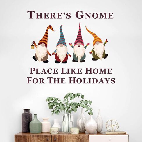 Christmas Gnomes Wall Decals, Christmas Window Clings Gnome for Happy Holidays Stickers, 4 Cute Xmas Holiday Home Office Decor for Kids Wall Decals Home Office in Saudi Arabia