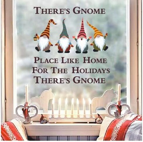 Christmas Gnomes Wall Decals, Christmas Window Clings Gnome for Happy Holidays Stickers, 4 Cute Xmas Holiday Home Office Decor for Kids Wall Decals Home Office in Saudi Arabia