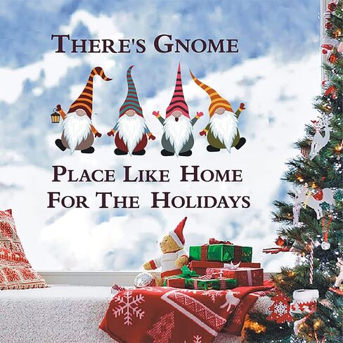 Christmas Gnomes Wall Decals, Christmas Window Clings Gnome for Happy Holidays Stickers, 4 Cute Xmas Holiday Home Office Decor for Kids Wall Decals Home Office in Saudi Arabia