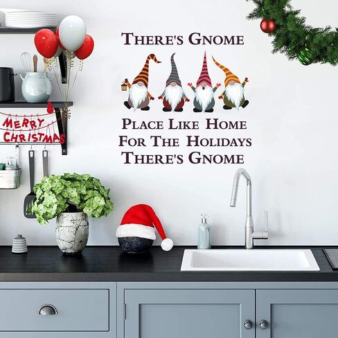 Christmas Gnomes Wall Decals, Christmas Window Clings Gnome for Happy Holidays Stickers, 4 Cute Xmas Holiday Home Office Decor for Kids Wall Decals Home Office in Saudi Arabia