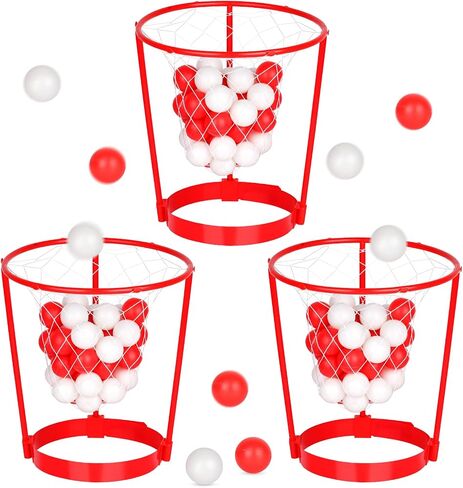 Hooqict 3 Pack Head Hoop Basketball Party Game for Kids and Adults Adjustable Basket Head Headband Game with 40 Balls for Carnival Party Family Indoor Outdoor Backyard Yard Birthday Basketball Games in Kuwait