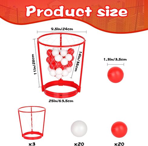 Hooqict 3 Pack Head Hoop Basketball Party Game for Kids and Adults Adjustable Basket Head Headband Game with 40 Balls for Carnival Party Family Indoor Outdoor Backyard Yard Birthday Basketball Games in Kuwait