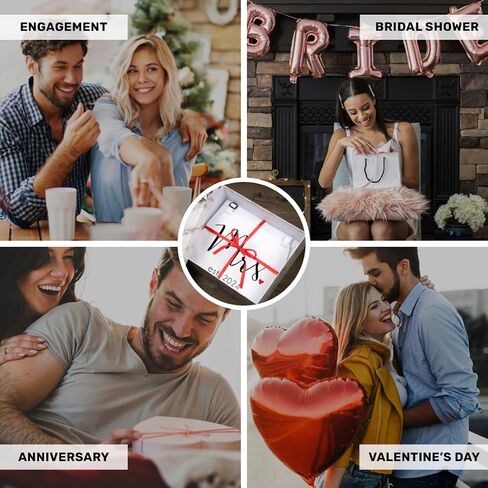 مآزر Prazoli His and Her - هدية خطوبة للأزواج من Mr Mrs Founded 2024، هدية لطيفة لحفلات الزفاف وعناصر تسجيل الزفاف والديكور، هدايا الانتقال لمنزل جديد هدية للعروسين حديثًا in Kuwait