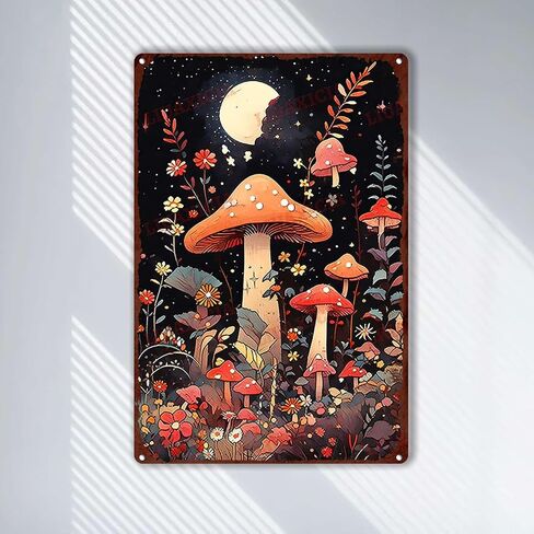 Decor Art Tin Signs Vintage Mushroom, Mushroom Vintage Art Sign for Home Office Room Wall Decor Gift 8x12inch in Saudi Arabia