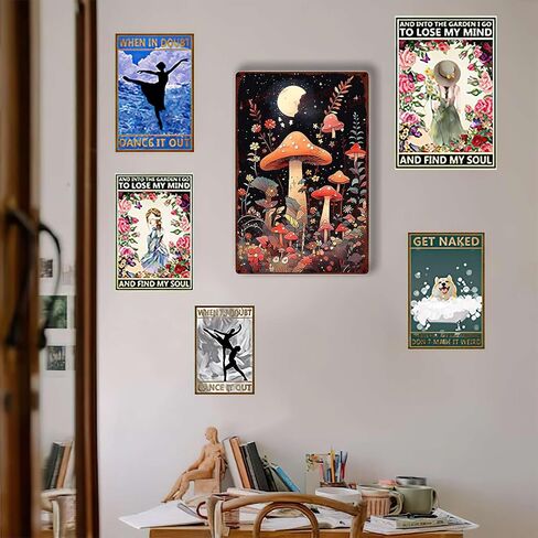 Decor Art Tin Signs Vintage Mushroom, Mushroom Vintage Art Sign for Home Office Room Wall Decor Gift 8x12inch in Saudi Arabia