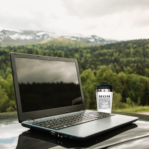 كوب حقائق غذائية للأم، كوب قهوة مضحك للأم أثناء السفر مع أغطية كوب قهوة معزول بفراغ من الفولاذ المقاوم للصدأ زجاجة مياه 15 أونصة in Kuwait