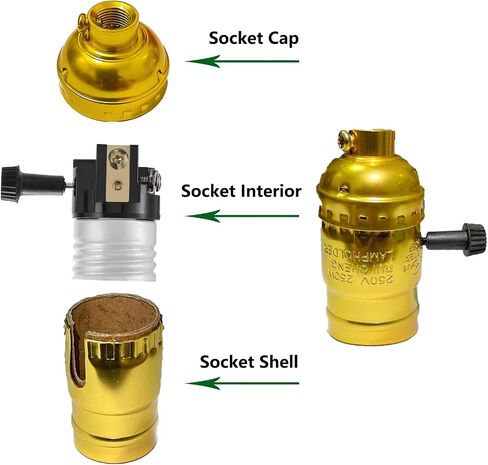 2 Pack Lamp Socket Replacement, UL Listed E26/E27 Light Socket Replacement with ON/Off Switch Knob, Lamp Repair Kit for Table Lamps, Floor Lamp in Saudi Arabia