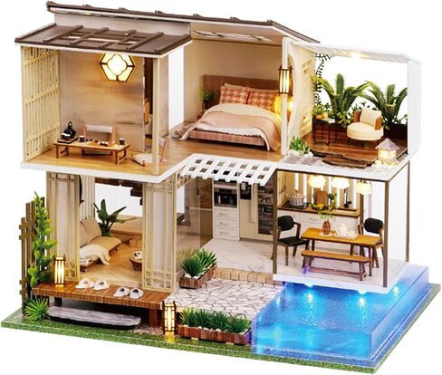 مجموعة أثاث وأثاث مصغر من Roroom، فيلا صغيرة أوروبية خشبية ثلاثية الأبعاد مع غطاء مقاوم للغبار وحركة موسيقية، فكرة غرفة إبداعية لهدية عيد ميلاد عيد الحب (P016) in Kuwait