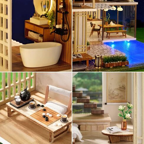 مجموعة أثاث وأثاث مصغر من Roroom، فيلا صغيرة أوروبية خشبية ثلاثية الأبعاد مع غطاء مقاوم للغبار وحركة موسيقية، فكرة غرفة إبداعية لهدية عيد ميلاد عيد الحب (P016) in Kuwait