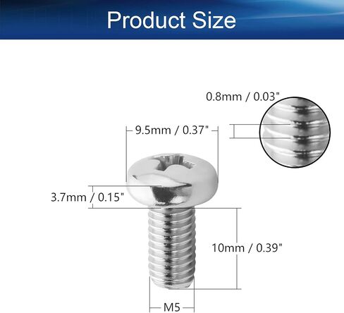 Yinpecly 25Pcs M5 x 60mm Machine Screws Pan Phillips Cross Head Screw 304 Stainless Steel Fasteners Bolts Silver Gray in Saudi Arabia