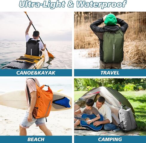 Fitespot Waterproof Dry Bag 20L,Floating Dry Backpack Waterproof Bag for Kayaking, Lightweight Wet Dry Bags Roll Top Closure Marine Dry Sack Bag for Boating,Canoeing,Hiking,Camping, Swimming,Beach in Kuwait