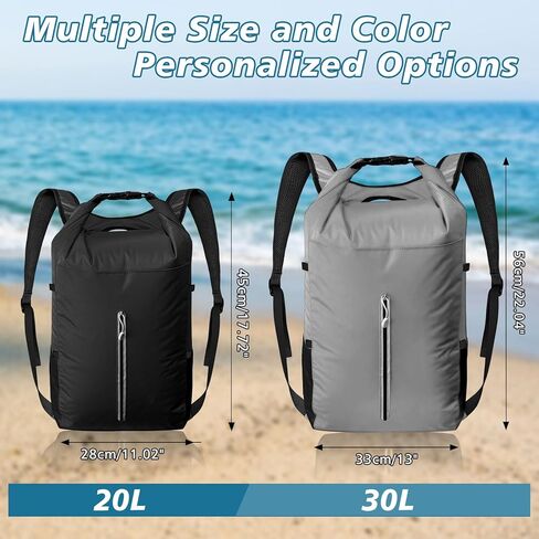 Fitespot Waterproof Dry Bag 20L,Floating Dry Backpack Waterproof Bag for Kayaking, Lightweight Wet Dry Bags Roll Top Closure Marine Dry Sack Bag for Boating,Canoeing,Hiking,Camping, Swimming,Beach in Kuwait