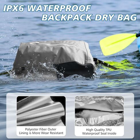 Fitespot Waterproof Dry Bag 20L,Floating Dry Backpack Waterproof Bag for Kayaking, Lightweight Wet Dry Bags Roll Top Closure Marine Dry Sack Bag for Boating,Canoeing,Hiking,Camping, Swimming,Beach in Kuwait