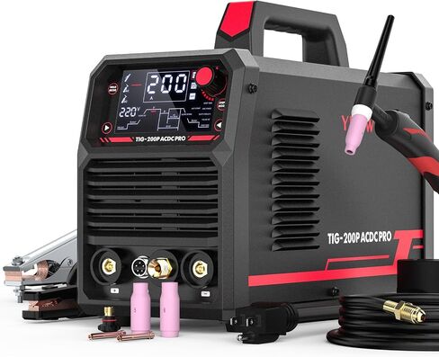 ماكينة لحام TIG من YESWELDER مع شاشة LED كبيرة نبض 205 أمبير، عصا/تيار مستمر TIG/PULSE TIG 3 في 1، 110 و220 فولت آلة لحام TIG ذات الجهد المزدوج TIG-205P in Kuwait