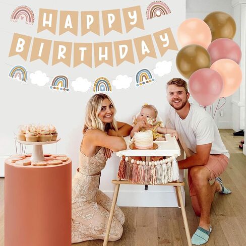 SMENGGIL Colorful Butterfly Themed Birthday Party Decoration Supplies Colorful Butterflies Happy Birthday Sign Banner Paper Birthday Bunting for Girls Kids Babys Womens Children's Birthday Decorations in Kuwait