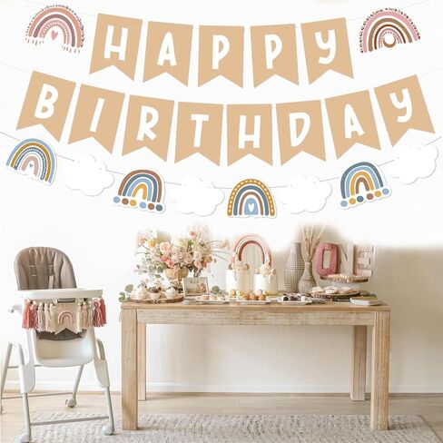 SMENGGIL Colorful Butterfly Themed Birthday Party Decoration Supplies Colorful Butterflies Happy Birthday Sign Banner Paper Birthday Bunting for Girls Kids Babys Womens Children's Birthday Decorations in Kuwait