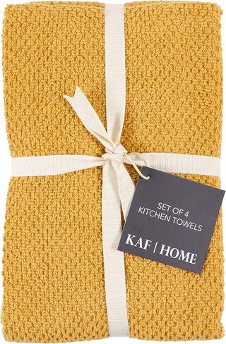 مناشف المطبخ الفاخرة من KAF Home Deluxe Popcorn Terry، مناشف أطباق المطبخ القطنية، مجموعة من 4 قطع، أخضر فرنسي in Kuwait