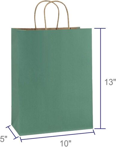 أكياس هدايا BagDream مقاس 10 × 5 × 13 بوصة 25 قطعة من أكياس ورق الكرافت ذات الخطوط الحمراء، وحقائب التسوق، وحقائب البضائع، وحقائب البيع بالتجزئة، وحقائب الحفلات، وأكياس الهدايا الورقية بمقابض، وأكياس الورق المعاد تدويرها بنسبة 100%، متوافقة مع مجلس رعاية  in Kuwait