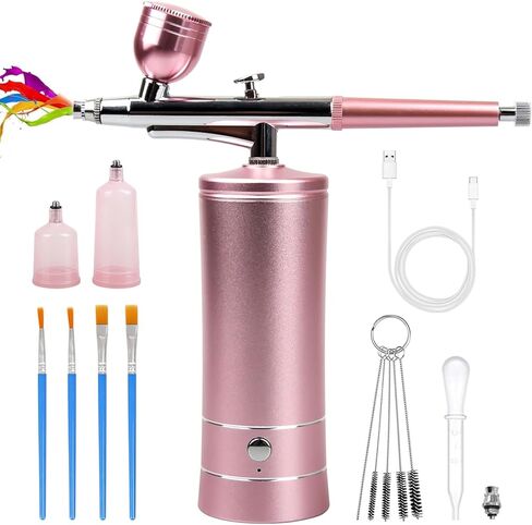 Airbrush-Kit Rechargeable Cordless Airbrush Compressor - Auto Handheld Airbrush Gun, Airbrush Set Portable Wireless Air Brush for Nail Art, Barber, Cake Decor, Makeup, Model Painting in Saudi Arabia
