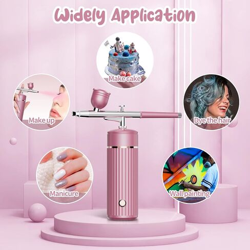 Airbrush-Kit Rechargeable Cordless Airbrush Compressor - Auto Handheld Airbrush Gun, Airbrush Set Portable Wireless Air Brush for Nail Art, Barber, Cake Decor, Makeup, Model Painting in Kuwait