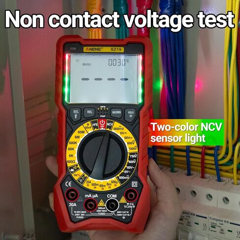 جهاز اختبار رقمي متعدد ANENG 6000 عدد TRMS مقياس الفولتميتر التلقائي، مقياس أوم أمبير يقيس NCV، تيار تيار متردد/تيار مستمر، الجهد الكهربي، الاستمرارية، المقاومة، السعة، الثنائيات، دورة العمل، درجة الحرارة in Kuwait