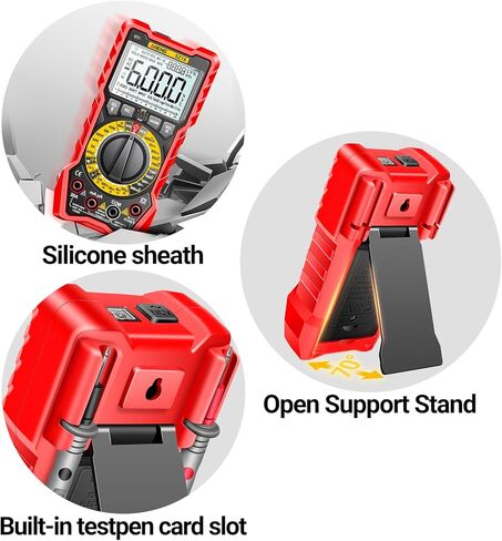جهاز اختبار رقمي متعدد ANENG 6000 عدد TRMS مقياس الفولتميتر التلقائي، مقياس أوم أمبير يقيس NCV، تيار تيار متردد/تيار مستمر، الجهد الكهربي، الاستمرارية، المقاومة، السعة، الثنائيات، دورة العمل، درجة الحرارة in Kuwait