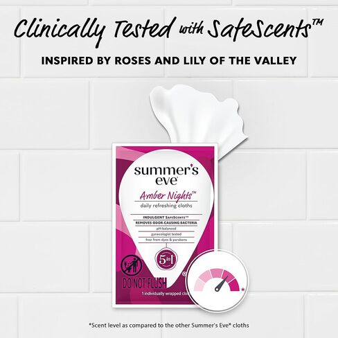 مناديل مبللة أنثوية منعشة يوميًا بالزهور من سمرز ايف، تزيل الرائحة، درجة حموضة متوازنة، 16 قطعة، 12 عبوة in Kuwait
