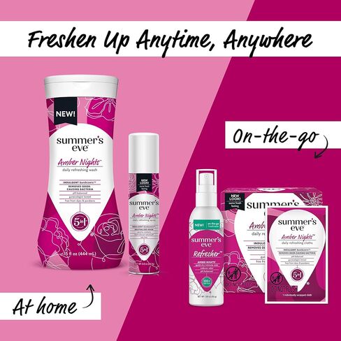 مناديل مبللة أنثوية منعشة يوميًا بالزهور من سمرز ايف، تزيل الرائحة، درجة حموضة متوازنة، 16 قطعة، 12 عبوة in Kuwait