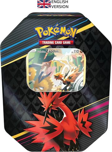 Pokémon TCG: Crown Zenith Tin – Galarian Zapdos (1 بطاقة فويل و5 عبوات معززة) in Saudi Arabia