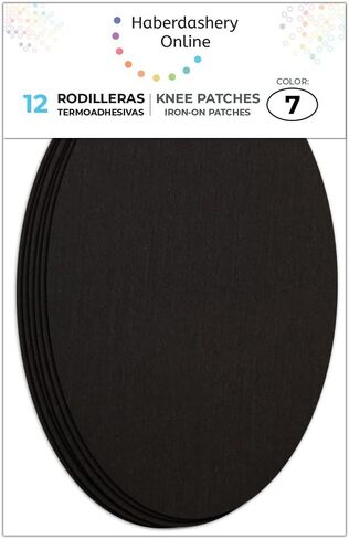 6 قطع من رقع الركبة باللون الاسود. وسادات حديدية لحماية ملابسك وإصلاح البنطلونات والسترات والسترات والقمصان. 16 × 10 سم. RP7 in Kuwait