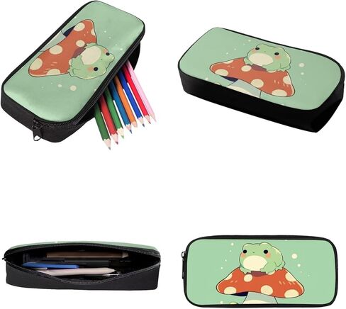 حقيبة ظهر Kawaii Mushroom Frog وصندوق غداء مقلمة مجموعة للفتيات في المدرسة المتوسطة حقيبة كتب مكونة من 3 حقائب سفر خفيفة الوزن in Kuwait