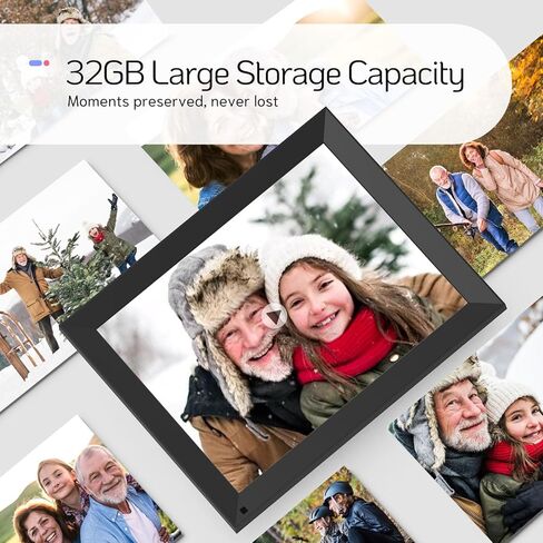 إطار صورة رقمي كبير مقاس 14 بوصة من NexFoto بسعة 32 جيجابايت مع جهاز تحكم عن بعد، وإطار خشبي للصور الرقمية WiFi مع شاشة تعمل باللمس IPS، وسهل مشاركة الصور أو مقاطع الفيديو عبر التطبيق، هدية للأجداد in Kuwait