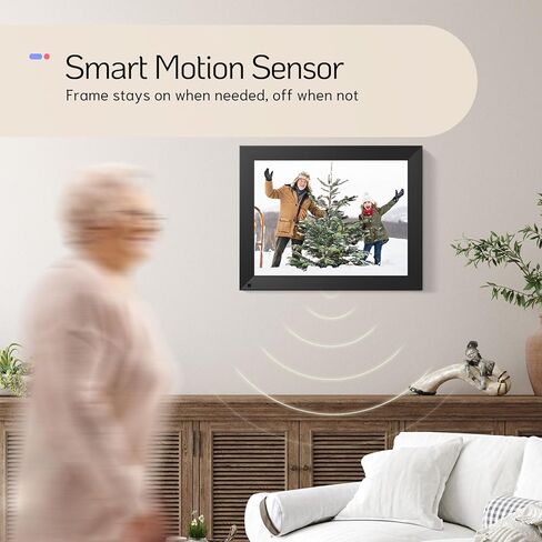 إطار صورة رقمي كبير مقاس 14 بوصة من NexFoto بسعة 32 جيجابايت مع جهاز تحكم عن بعد، وإطار خشبي للصور الرقمية WiFi مع شاشة تعمل باللمس IPS، وسهل مشاركة الصور أو مقاطع الفيديو عبر التطبيق، هدية للأجداد in Kuwait