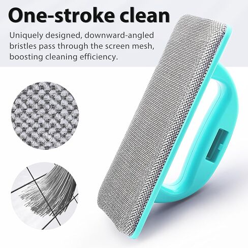 Professional Window Screen Cleaner- Large Brush Face for Door Mesh Cleaning- Detachable Window Screen Cleaning Brush Tool with Wet and Dry Dual-Use -Ultra-Hard ABS Plastic in Saudi Arabia