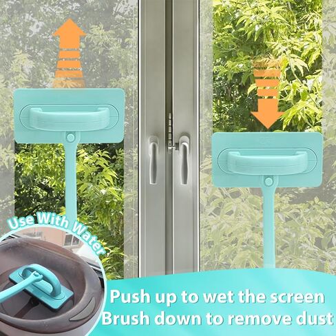 Professional Window Screen Cleaner- Large Brush Face for Door Mesh Cleaning- Detachable Window Screen Cleaning Brush Tool with Wet and Dry Dual-Use -Ultra-Hard ABS Plastic in Saudi Arabia