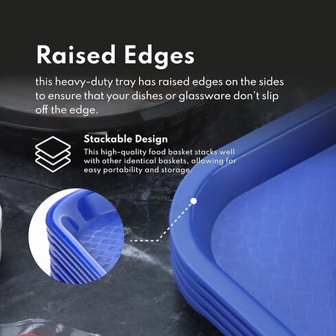 صينية طعام سريعة من نيو ستار فود سيرفيس، 6 قطع، مقاس 12 × 16 بوصة، ألوان متنوعة in Kuwait