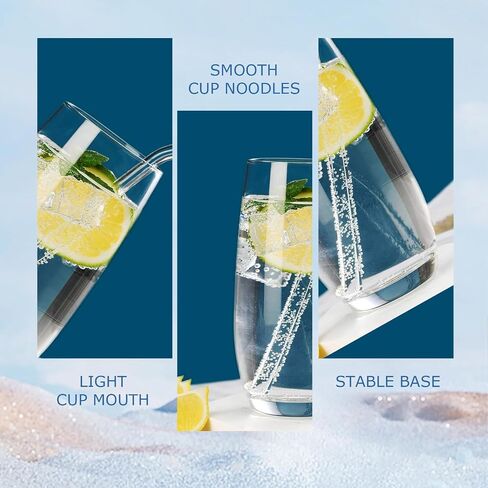 CUKBLESS Drinking Glasses Set of 6, Crystal Highball Water Glasses, Glass Cups for Water, Juice, Beverage, Mojito, Mixed Drinks, Cocktail Glass Set-15 Oz in Saudi Arabia