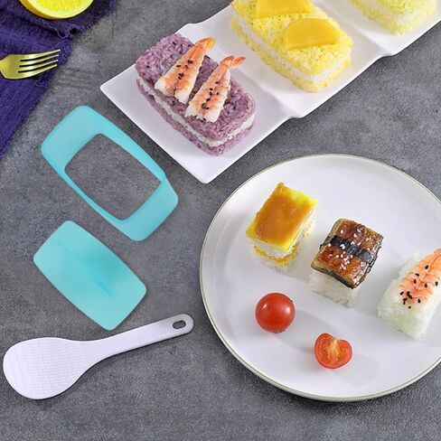 3 Pack Onigiri Sushi Maker Mold, Non Stick Musubi Maker Press, Triangle Rice Ball Mold Sushi Makers (Large & Small) with 2 Pack Small Rice Paddles in Saudi Arabia