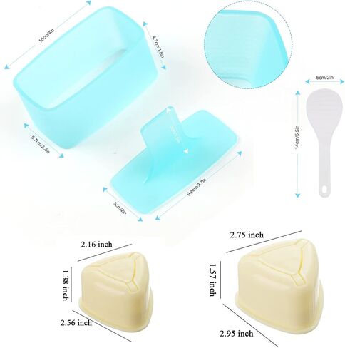 3 Pack Onigiri Sushi Maker Mold, Non Stick Musubi Maker Press, Triangle Rice Ball Mold Sushi Makers (Large & Small) with 2 Pack Small Rice Paddles in Saudi Arabia