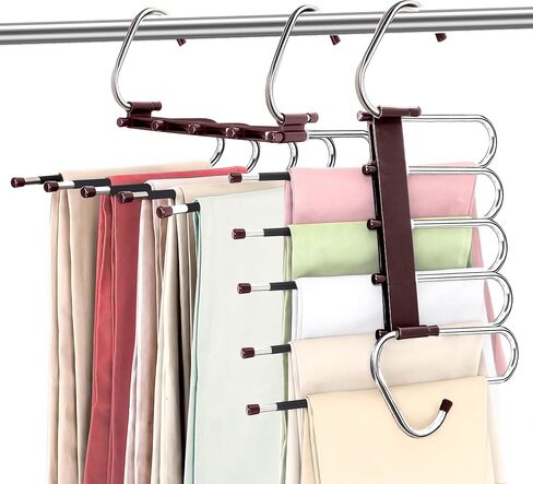 Utopia Home Pants Hangers Space Saving 2 Pack - Space Saving Hangers Or Closet Organizer for Clothes, Scarf, Pants & Skirt with S-Type Stainless Steel Hook & Anti-Slip Design (Black) in Saudi Arabia