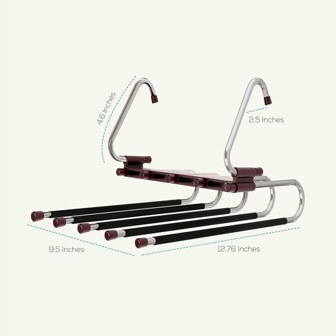 Utopia Home Pants Hangers Space Saving 2 Pack - Space Saving Hangers Or Closet Organizer for Clothes, Scarf, Pants & Skirt with S-Type Stainless Steel Hook & Anti-Slip Design (Black) in Saudi Arabia
