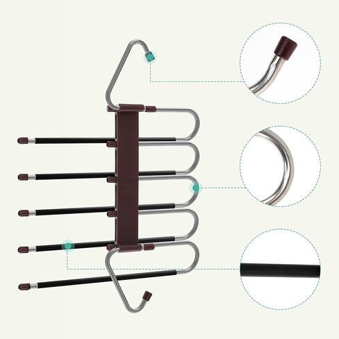 Utopia Home Pants Hangers Space Saving 2 Pack - Space Saving Hangers Or Closet Organizer for Clothes, Scarf, Pants & Skirt with S-Type Stainless Steel Hook & Anti-Slip Design (Black) in Saudi Arabia