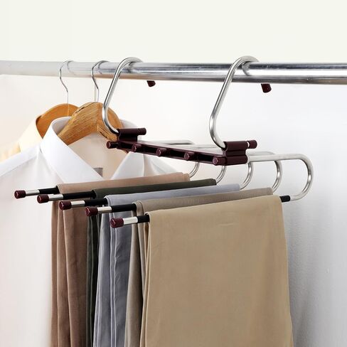 Utopia Home Pants Hangers Space Saving 2 Pack - Space Saving Hangers Or Closet Organizer for Clothes, Scarf, Pants & Skirt with S-Type Stainless Steel Hook & Anti-Slip Design (Black) in Saudi Arabia