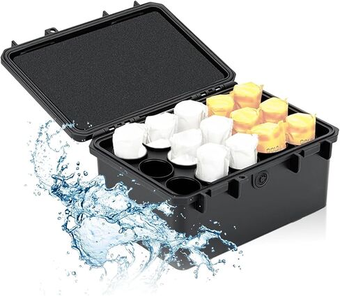 JJC Sturdy Secure 35mm Film Case Canister Holder, IP67 Waterproof | Container for 15 Rolls 35mm Negative Film, Anti-Shock Light-Sealed Negative Film Organizer Storage Box for Travel (No Film in Saudi Arabia